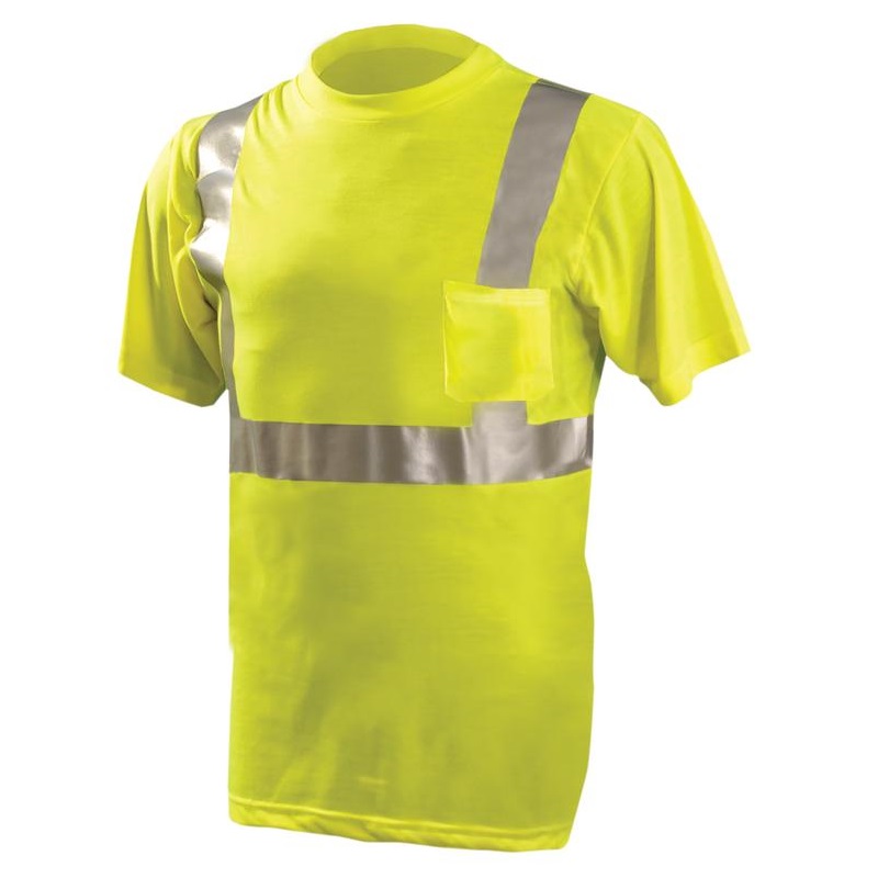 Class 2 Wicking Short-Sleeve T-Shirt w/Pocket in Yellow